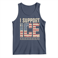 I Support ICE Tank Top Immigration Officers Vintage American Flag