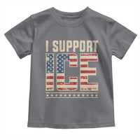 I Support ICE Toddler T Shirt Immigration Officers Vintage American Flag