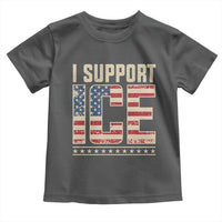 I Support ICE Toddler T Shirt Immigration Officers Vintage American Flag