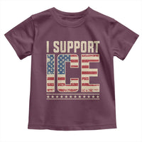 I Support ICE Toddler T Shirt Immigration Officers Vintage American Flag
