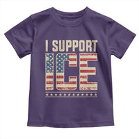 I Support ICE Toddler T Shirt Immigration Officers Vintage American Flag