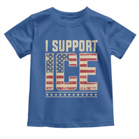 I Support ICE Toddler T Shirt Immigration Officers Vintage American Flag