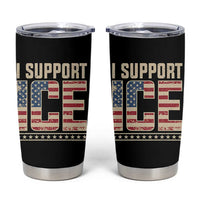 I Support ICE Tumbler Cup Immigration Officers Vintage American Flag