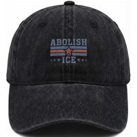 Abolish Ice Washed Cotton Baseball Cap Resist Support Immigrants Refugees