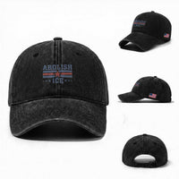Abolish Ice Washed Cotton Baseball Cap Resist Support Immigrants Refugees