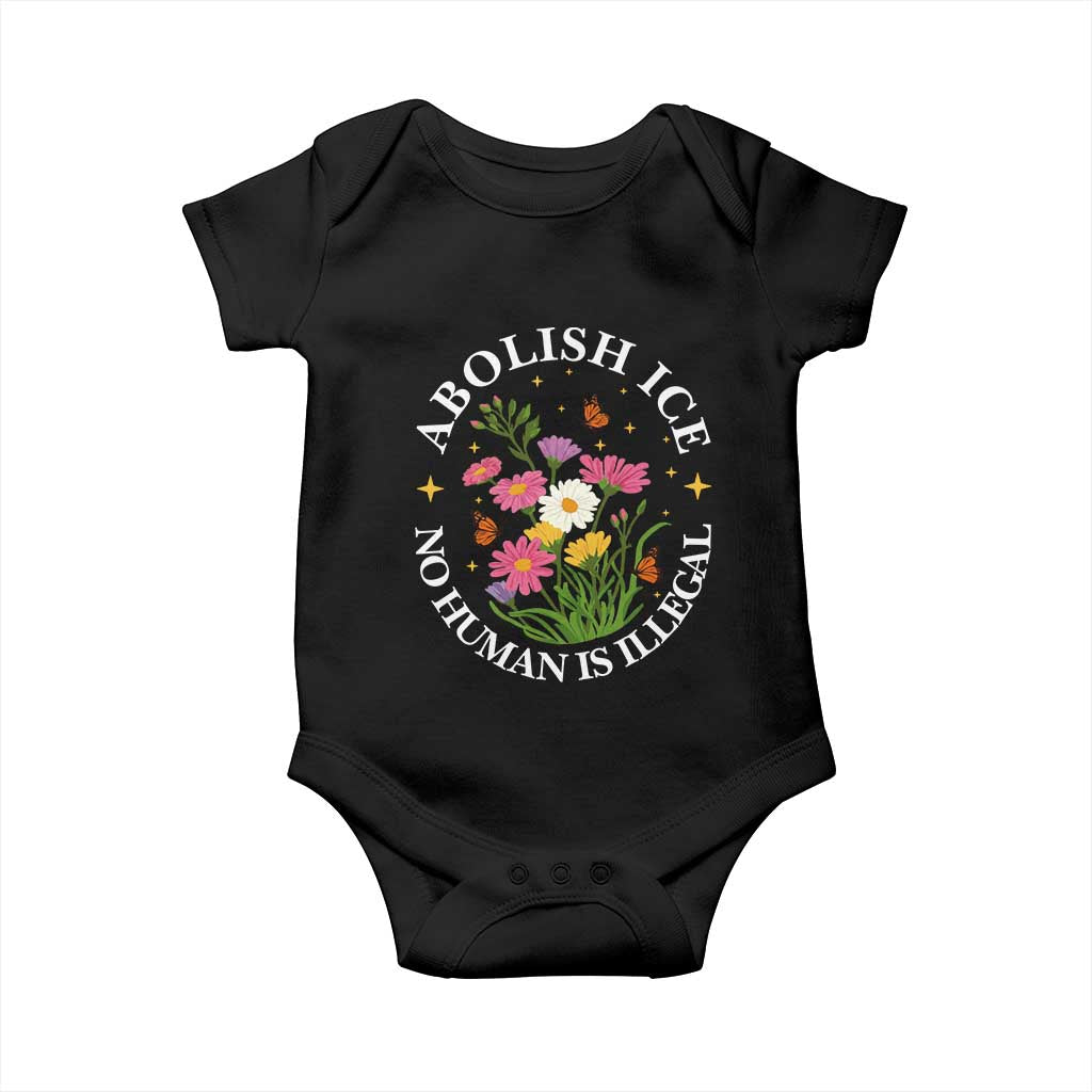Abolish Ice No Human Is Illegal Baby Onesie Immigration Rights Protest