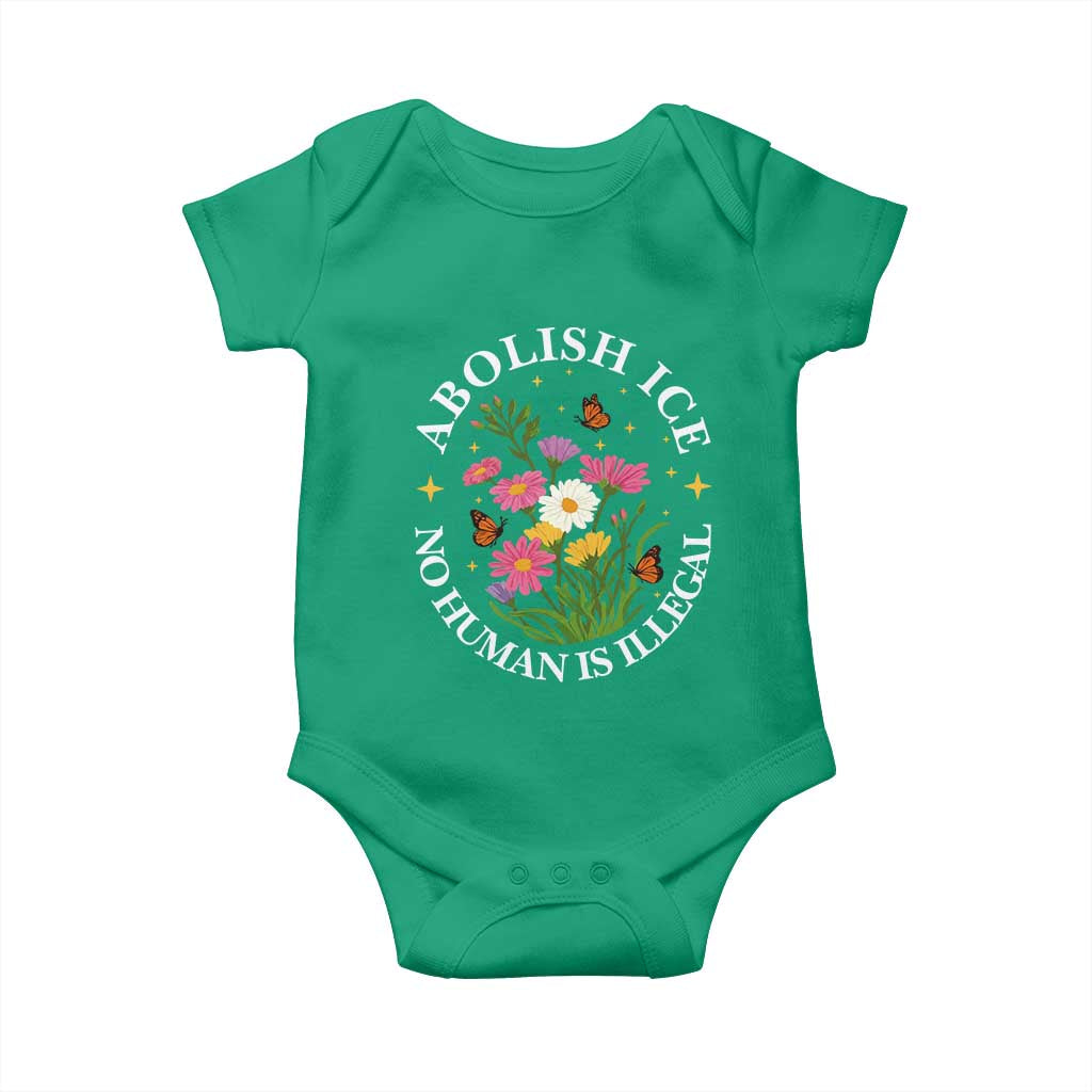 Abolish Ice No Human Is Illegal Baby Onesie Immigration Rights Protest