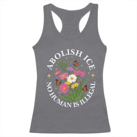 Abolish Ice No Human Is Illegal Racerback Tank Top Immigration Rights Protest
