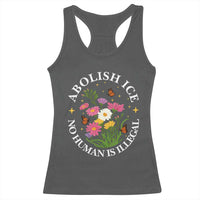 Abolish Ice No Human Is Illegal Racerback Tank Top Immigration Rights Protest