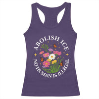 Abolish Ice No Human Is Illegal Racerback Tank Top Immigration Rights Protest