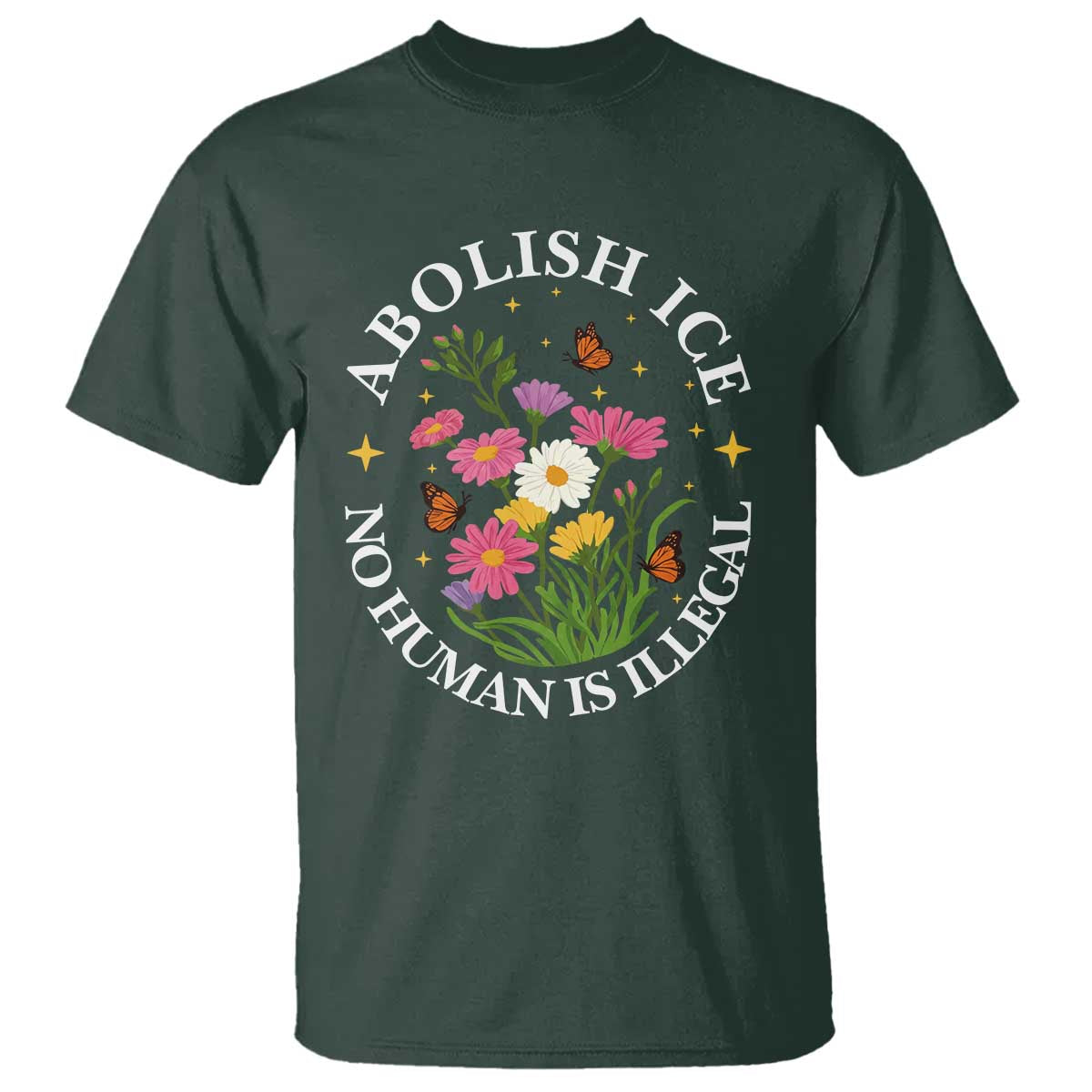 Abolish Ice No Human Is Illegal T Shirt Immigration Rights Protest