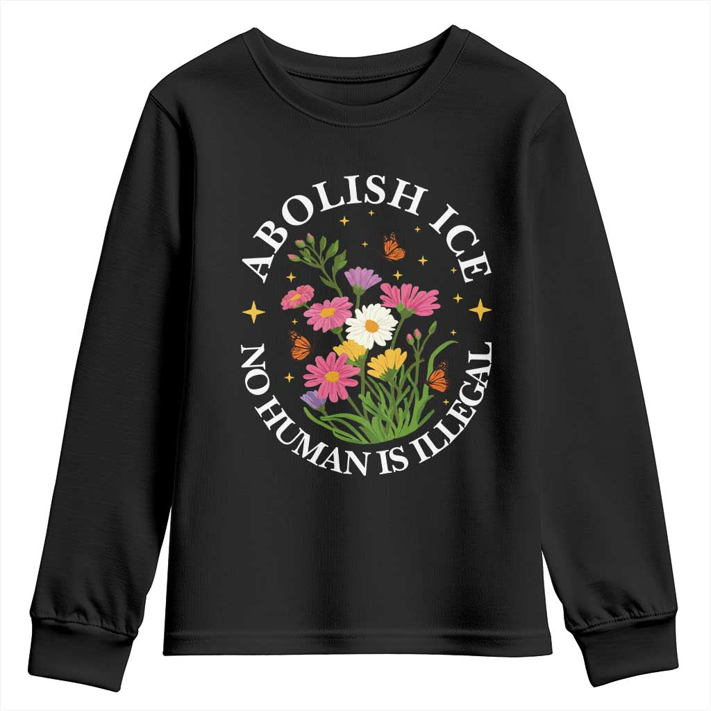 Abolish Ice No Human Is Illegal Youth Sweatshirt Immigration Rights Protest