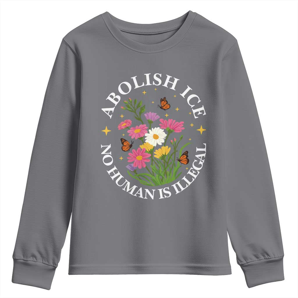 Abolish Ice No Human Is Illegal Youth Sweatshirt Immigration Rights Protest