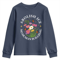 Abolish Ice No Human Is Illegal Youth Sweatshirt Immigration Rights Protest