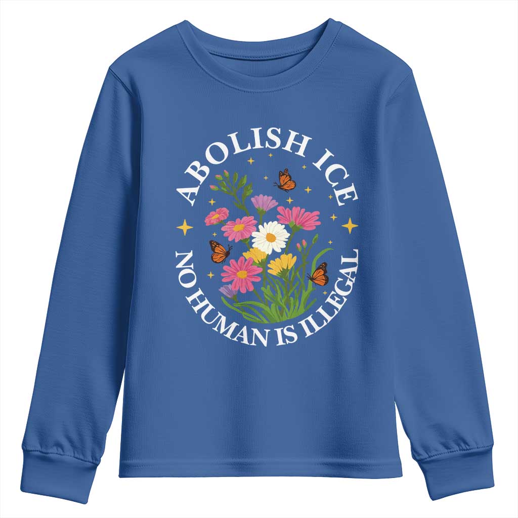 Abolish Ice No Human Is Illegal Youth Sweatshirt Immigration Rights Protest