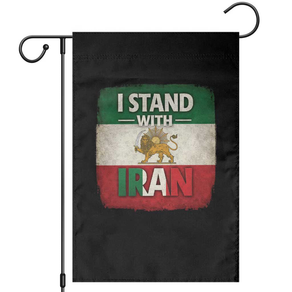 I Stand With Iran Garden Flag Free Iran Support Persian Lion Flag