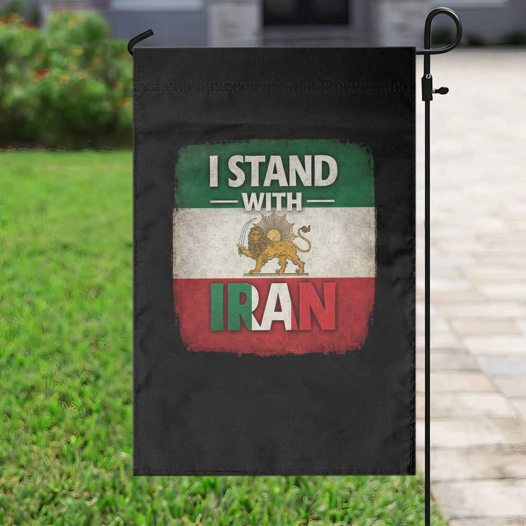 I Stand With Iran Garden Flag Free Iran Support Persian Lion Flag