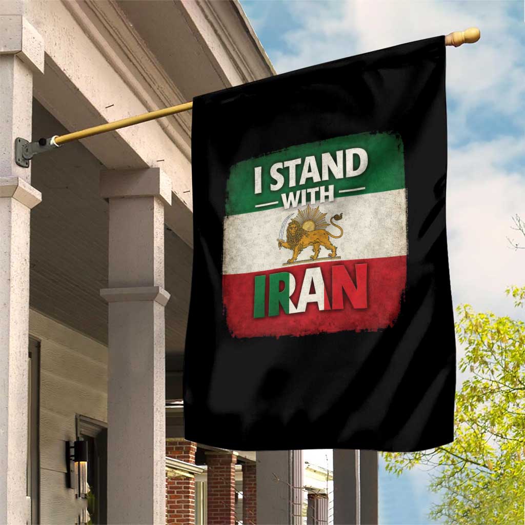 I Stand With Iran Garden Flag Free Iran Support Persian Lion Flag
