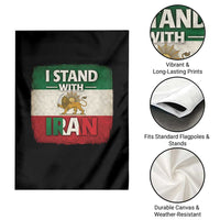I Stand With Iran Garden Flag Free Iran Support Persian Lion Flag