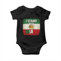 I Stand With Iran Baby Onesie Free Iran Support Persian Lion Flag