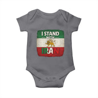 I Stand With Iran Baby Onesie Free Iran Support Persian Lion Flag