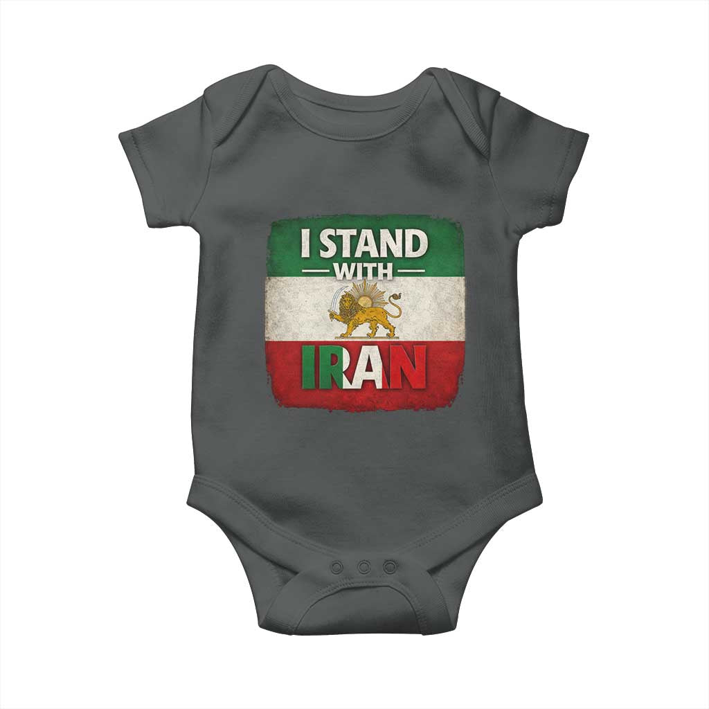 I Stand With Iran Baby Onesie Free Iran Support Persian Lion Flag