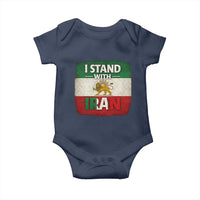I Stand With Iran Baby Onesie Free Iran Support Persian Lion Flag