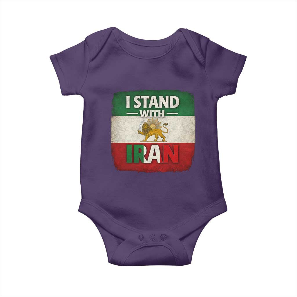 I Stand With Iran Baby Onesie Free Iran Support Persian Lion Flag
