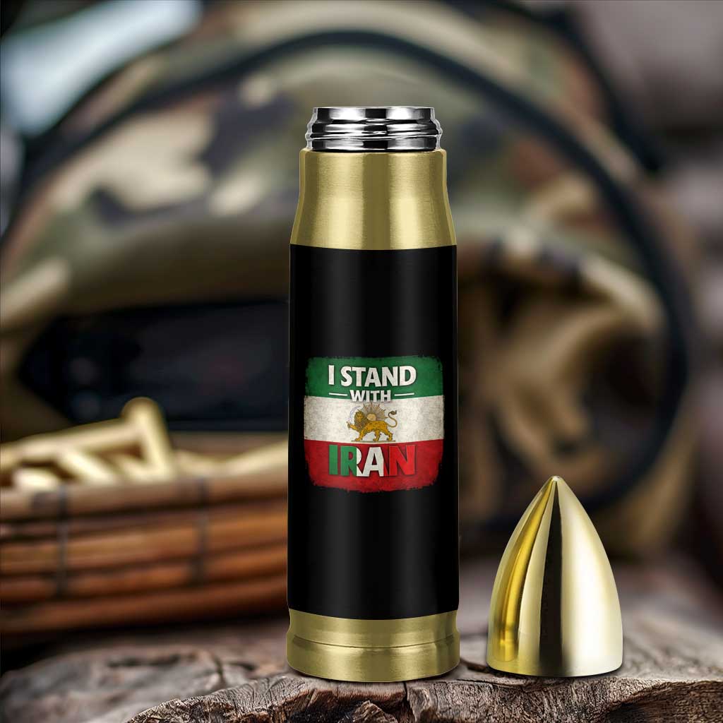 I Stand With Iran Bullet Tumbler Free Iran Support Persian Lion Flag