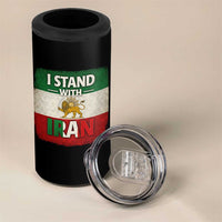 I Stand With Iran 4 in 1 Can Cooler Tumbler Free Iran Support Persian Lion Flag