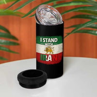 I Stand With Iran 4 in 1 Can Cooler Tumbler Free Iran Support Persian Lion Flag