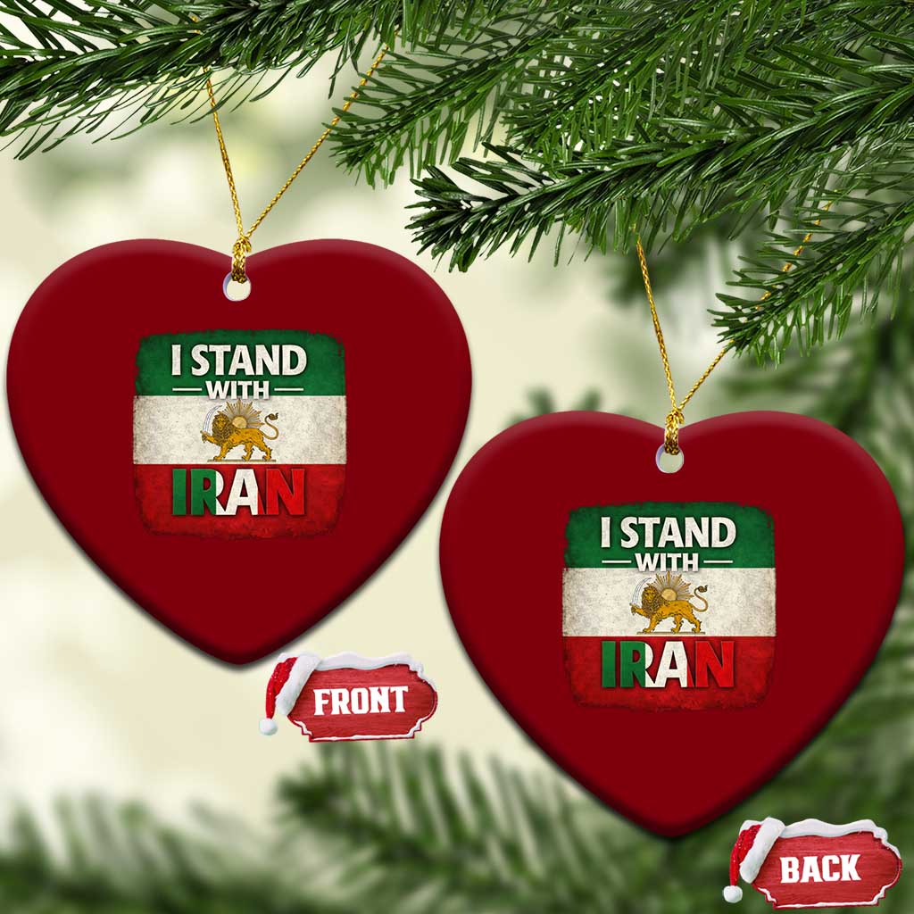 I Stand With Iran Ceramic Ornament Free Iran Support Persian Lion Flag