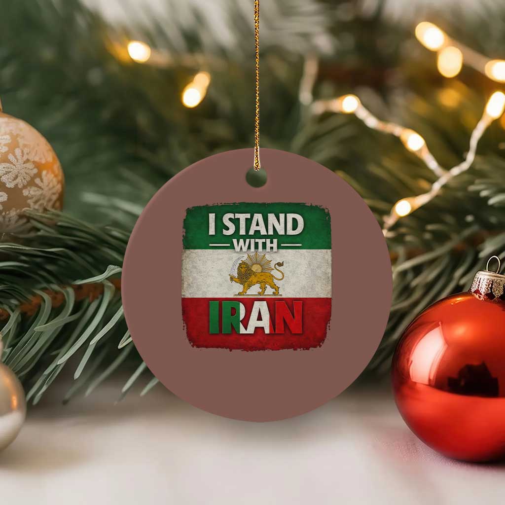 I Stand With Iran Ceramic Ornament Free Iran Support Persian Lion Flag