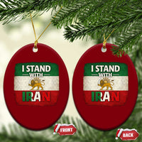I Stand With Iran Ceramic Ornament Free Iran Support Persian Lion Flag