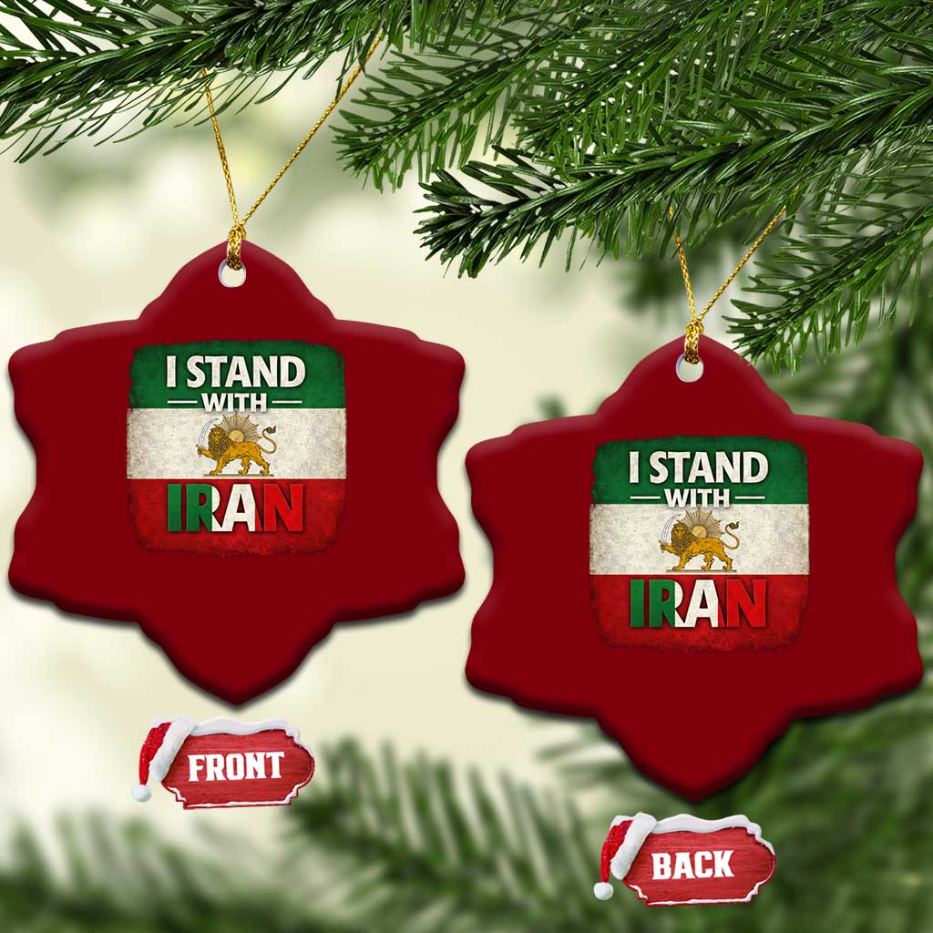 I Stand With Iran Ceramic Ornament Free Iran Support Persian Lion Flag