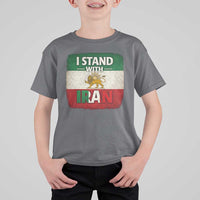 I Stand With Iran T Shirt For Kid Free Iran Support Persian Lion Flag