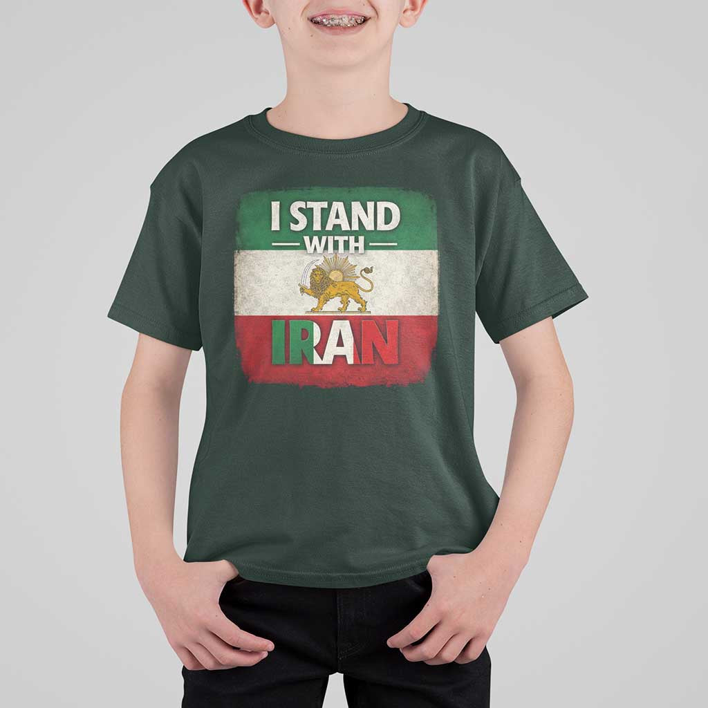 I Stand With Iran T Shirt For Kid Free Iran Support Persian Lion Flag