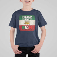 I Stand With Iran T Shirt For Kid Free Iran Support Persian Lion Flag