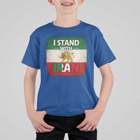 I Stand With Iran T Shirt For Kid Free Iran Support Persian Lion Flag