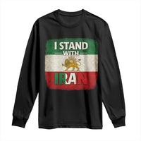 I Stand With Iran Long Sleeve Shirt Free Iran Support Persian Lion Flag