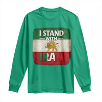 I Stand With Iran Long Sleeve Shirt Free Iran Support Persian Lion Flag