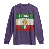 I Stand With Iran Long Sleeve Shirt Free Iran Support Persian Lion Flag