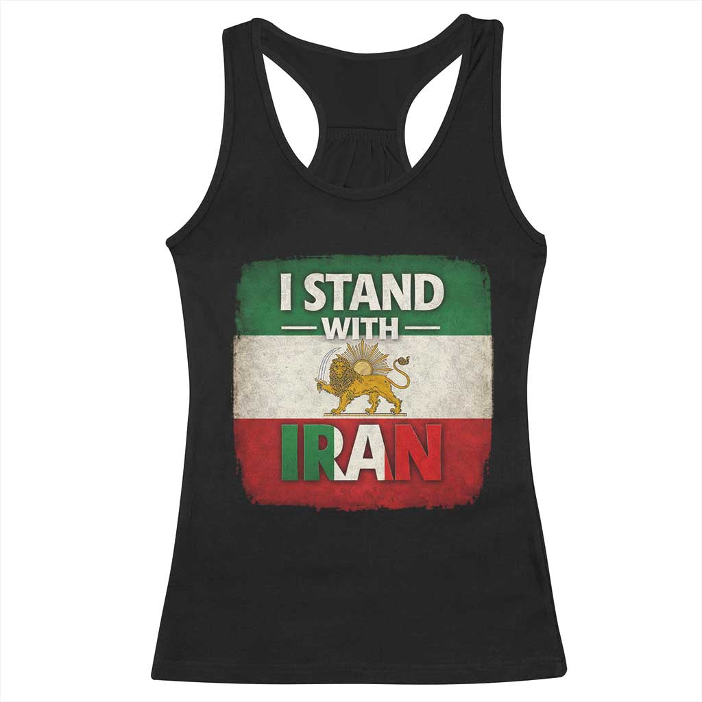 I Stand With Iran Racerback Tank Top Free Iran Support Persian Lion Flag
