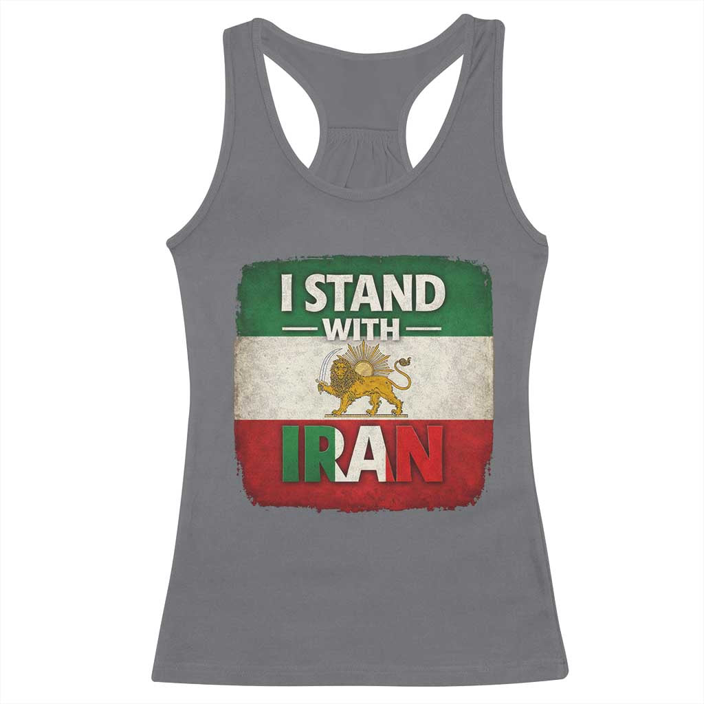 I Stand With Iran Racerback Tank Top Free Iran Support Persian Lion Flag