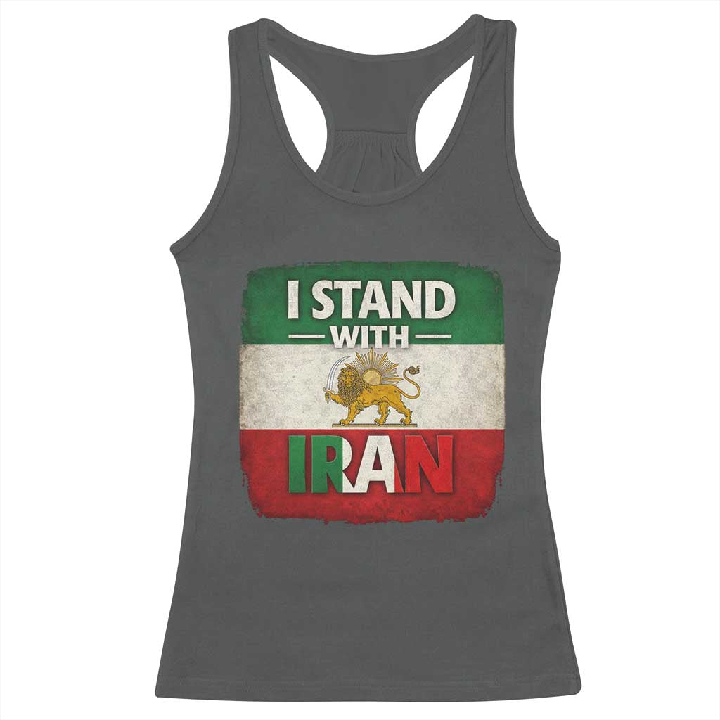 I Stand With Iran Racerback Tank Top Free Iran Support Persian Lion Flag