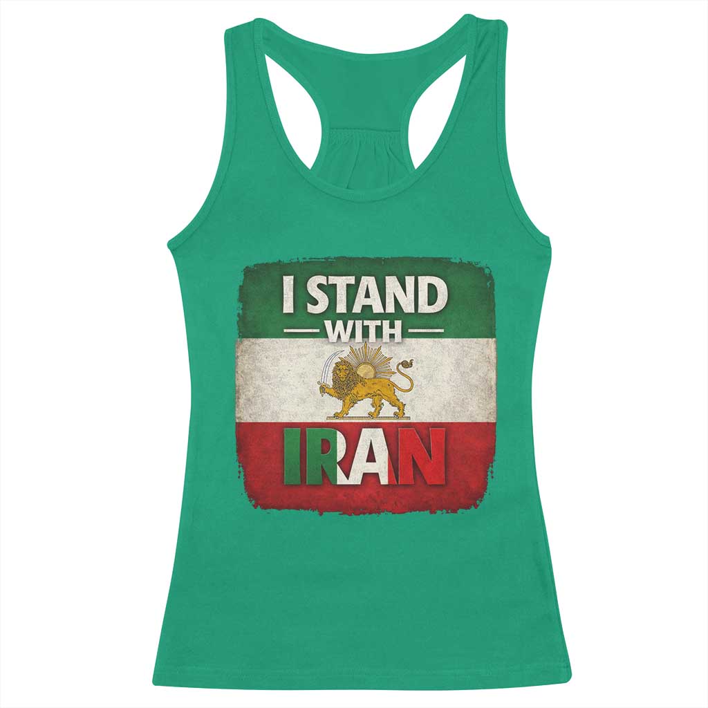 I Stand With Iran Racerback Tank Top Free Iran Support Persian Lion Flag