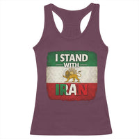 I Stand With Iran Racerback Tank Top Free Iran Support Persian Lion Flag