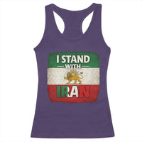 I Stand With Iran Racerback Tank Top Free Iran Support Persian Lion Flag