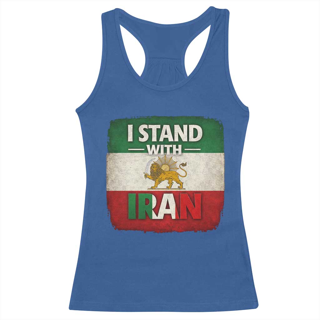 I Stand With Iran Racerback Tank Top Free Iran Support Persian Lion Flag