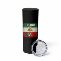 I Stand With Iran Skinny Tumbler Free Iran Support Persian Lion Flag